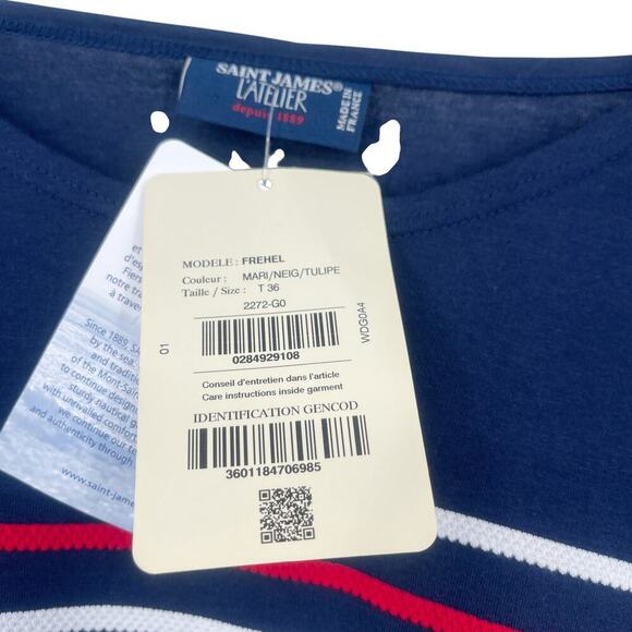 Saint James L’Atelier Frehel Striped Dress Nautical Stripe Size T36 US 4 NEW - Picture 5 of 6